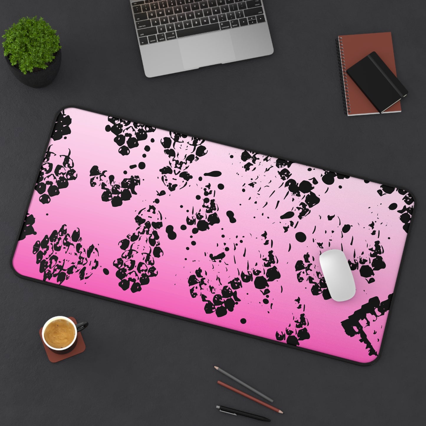 Pink Snakeskin Ombre Print Desk Mat - Stylish Chic Office Decor