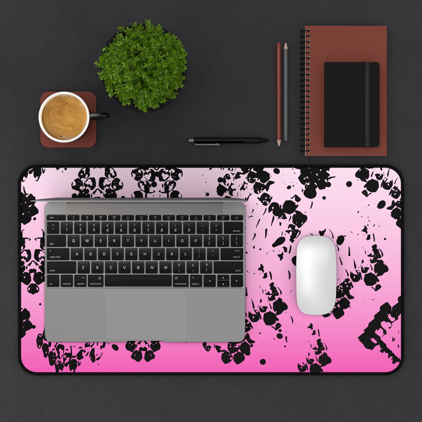 Pink Snakeskin Ombre Print Desk Mat - Stylish Chic Office Decor
