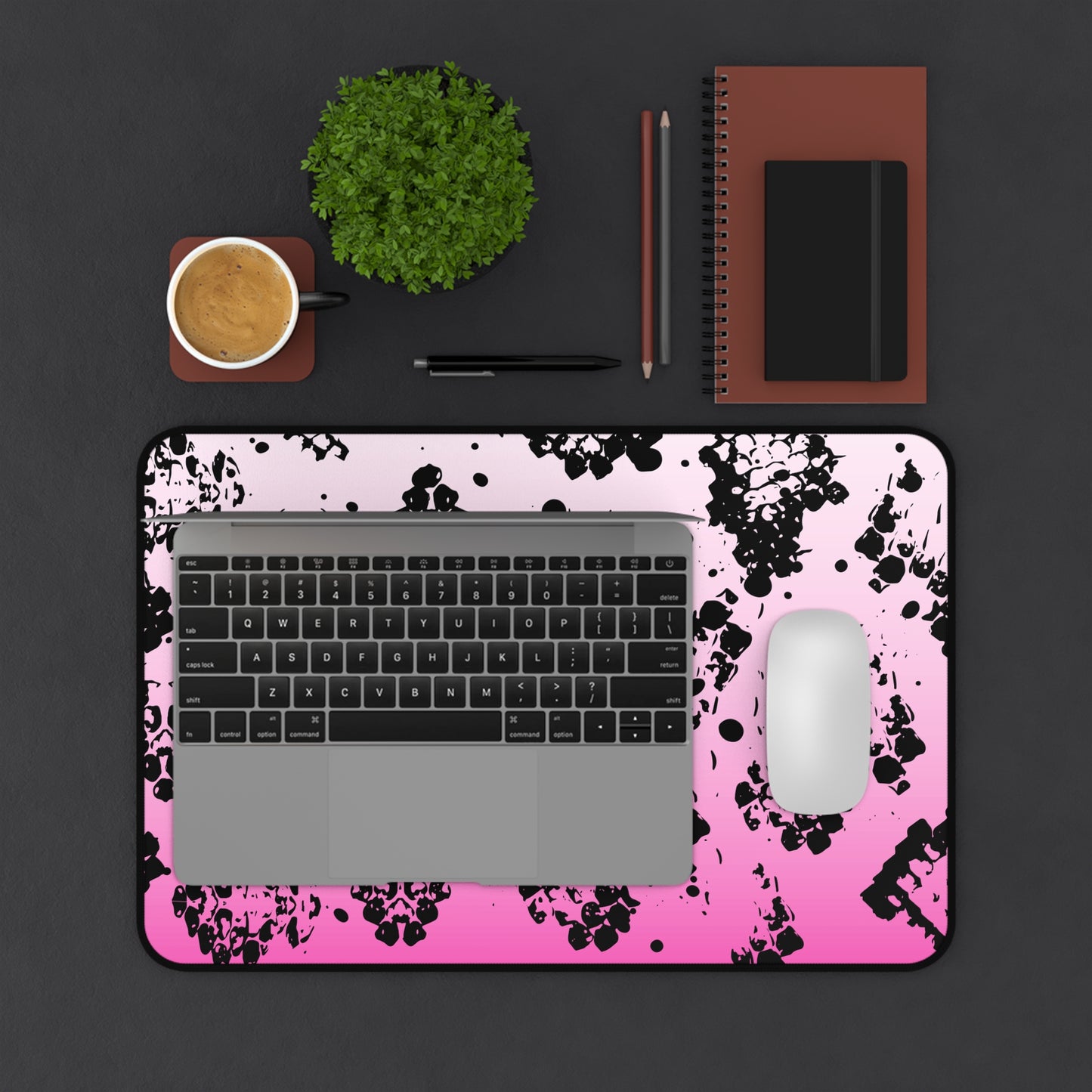 Pink Snakeskin Ombre Print Desk Mat - Stylish Chic Office Decor
