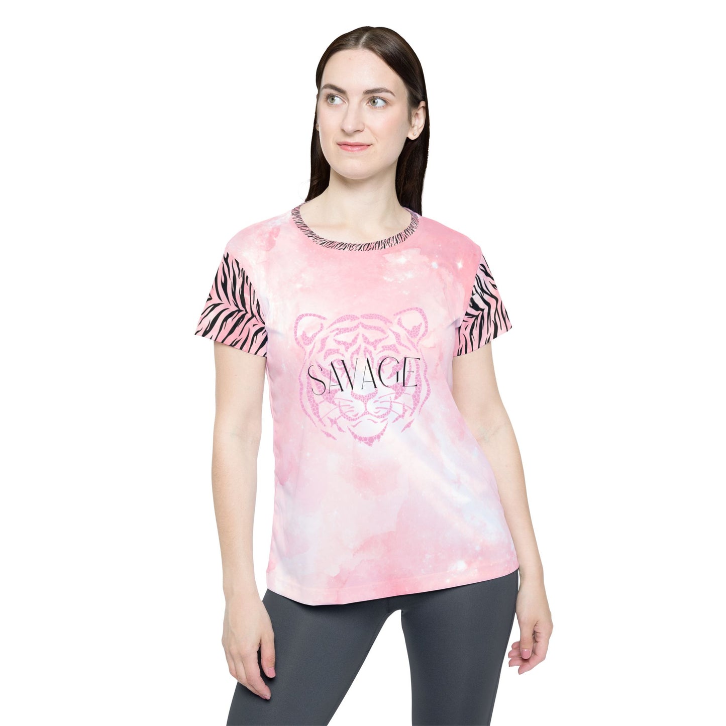 Savage Pink Tiger Women's Sports Jersey – Stylish Athletic Tee for Active Lifestyles