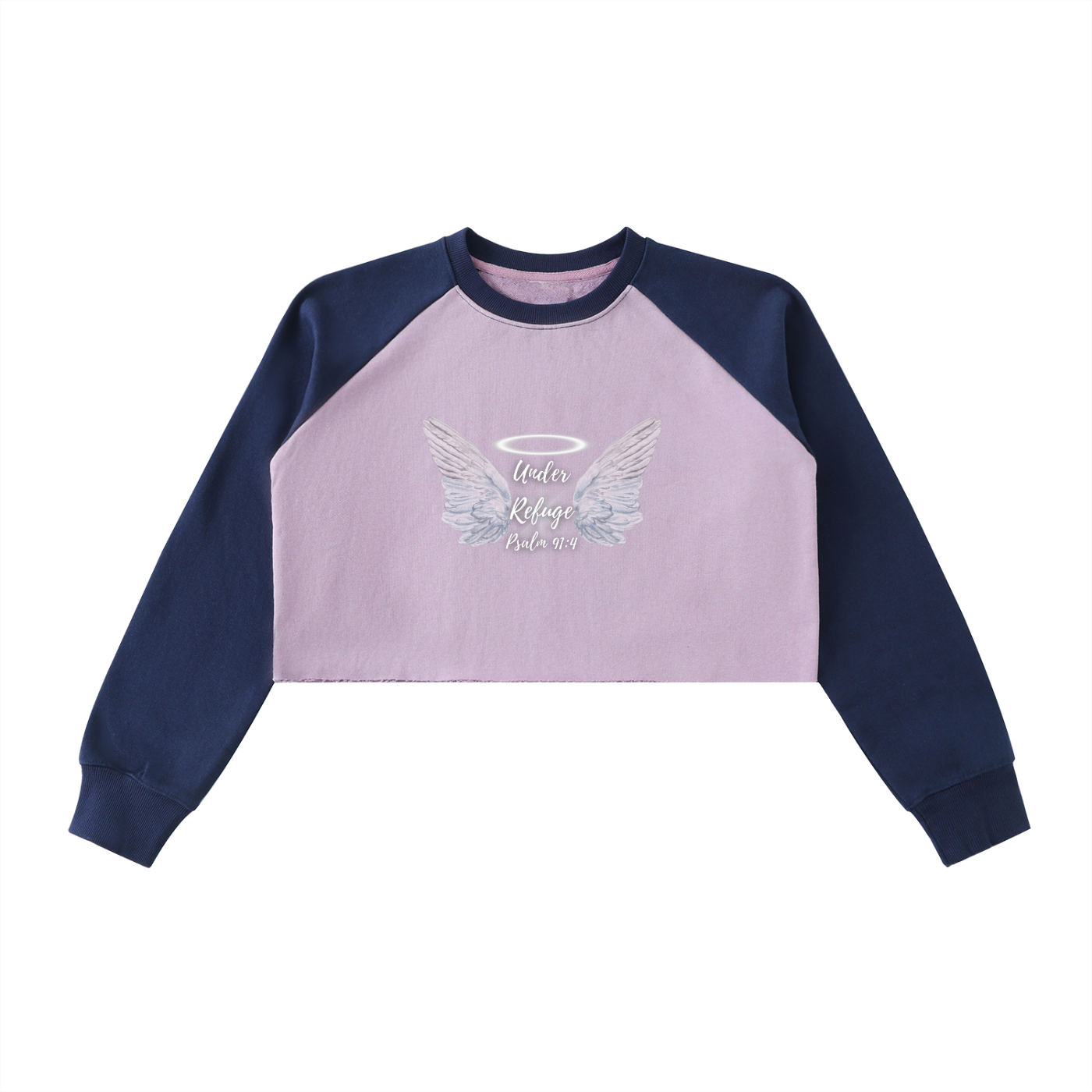 Women's Apparel,Raw-Hem,Cropped Sweatshirt,Daily Casual,Multi-Season,Blended Cotton,Faith Based Apparel,Body-Con,Block Raglan Crop,Basics