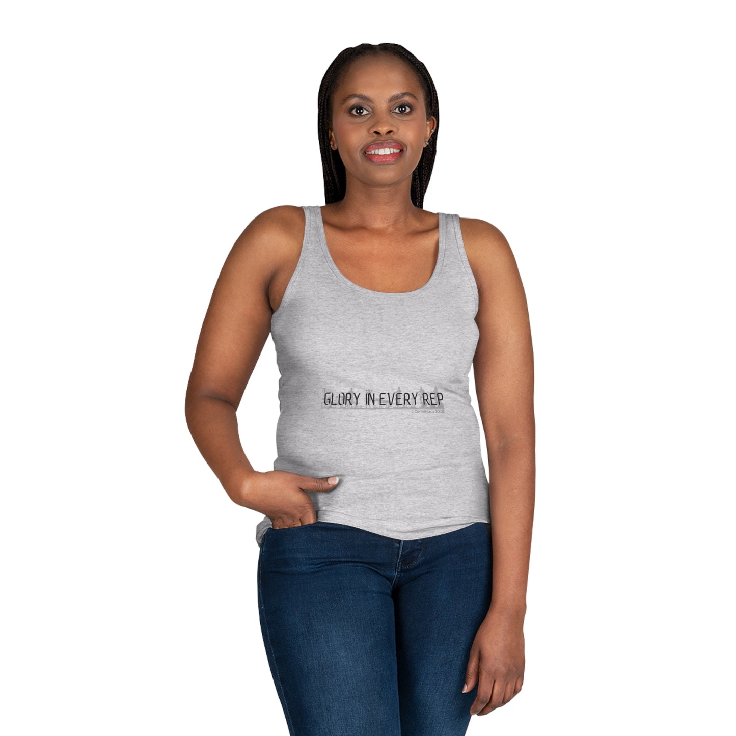 Active LIfestyle Fit - Faith Based Apparel - Motivational Women's Workout Tank Top - "Glory in Every Rep"