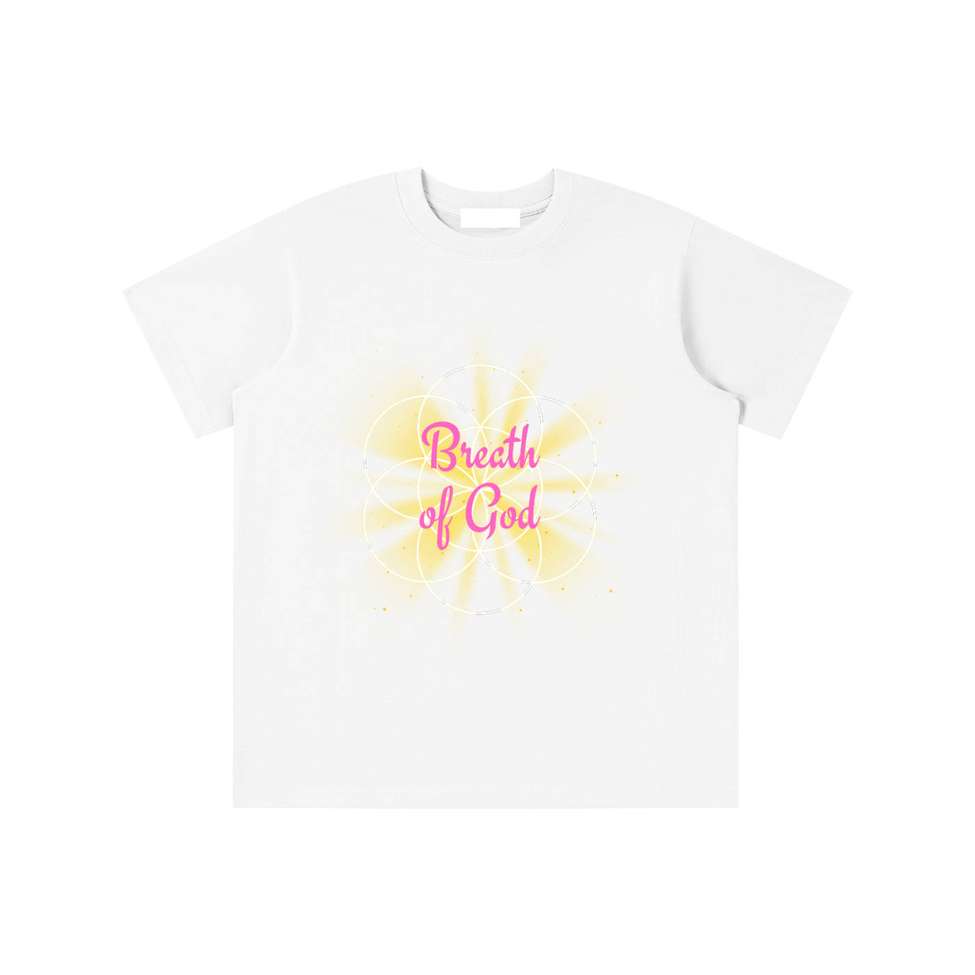Kids Essential T-Shirt,Faith Based Apparel,Girls Apparel,Daily Casual,Graphic T-Shirt,Pure Cotton,Flower of Life,Loose Fit,Moderate Thickness,Basics