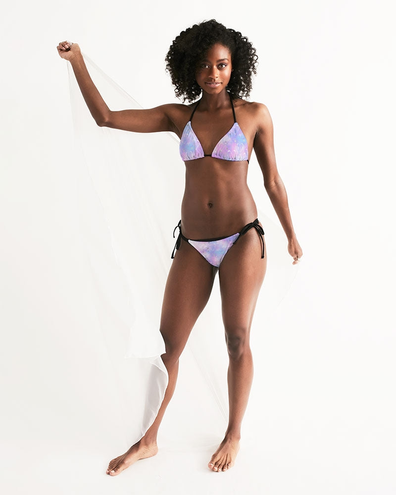 Pink Hearts Women's All-Over Print Triangle String Bikini