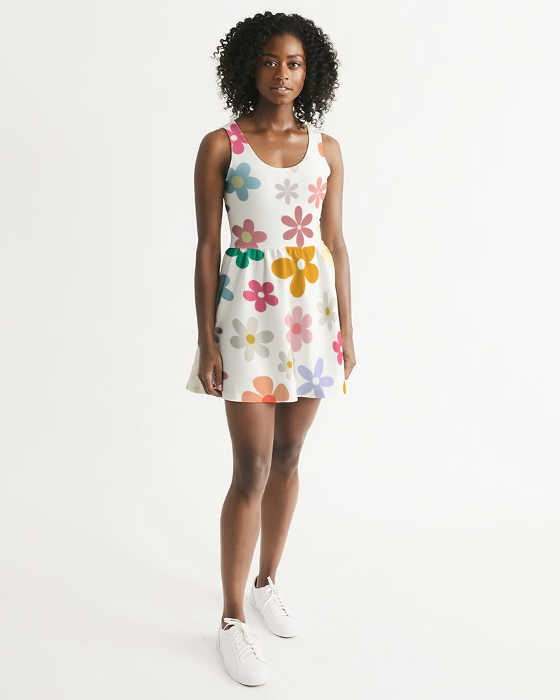 Women's Floral Scoop Neck Skater Dress