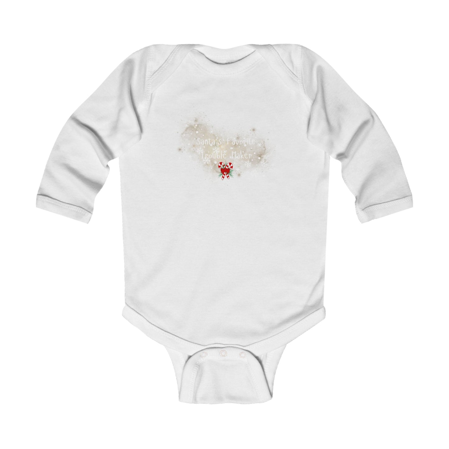 Christmas Infant Body Suit - Long Sleeve Bodysuit - Santa's Favorite Little Troublemaker - Christmas Collective