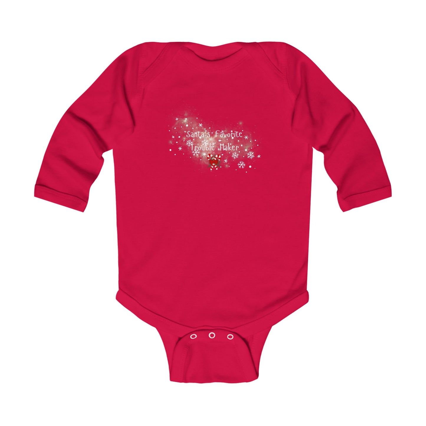 Christmas Infant Body Suit - Long Sleeve Bodysuit - Santa's Favorite Little Troublemaker - Christmas Collective