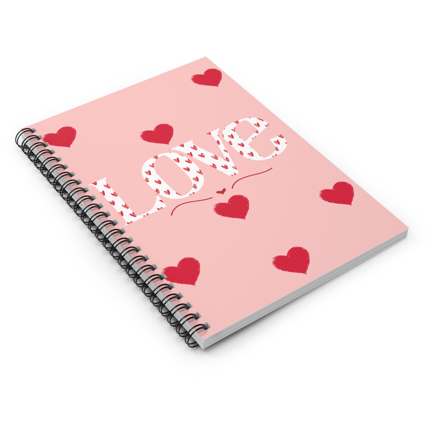 Valentines Day Love Spiral Notebook - Ruled Line