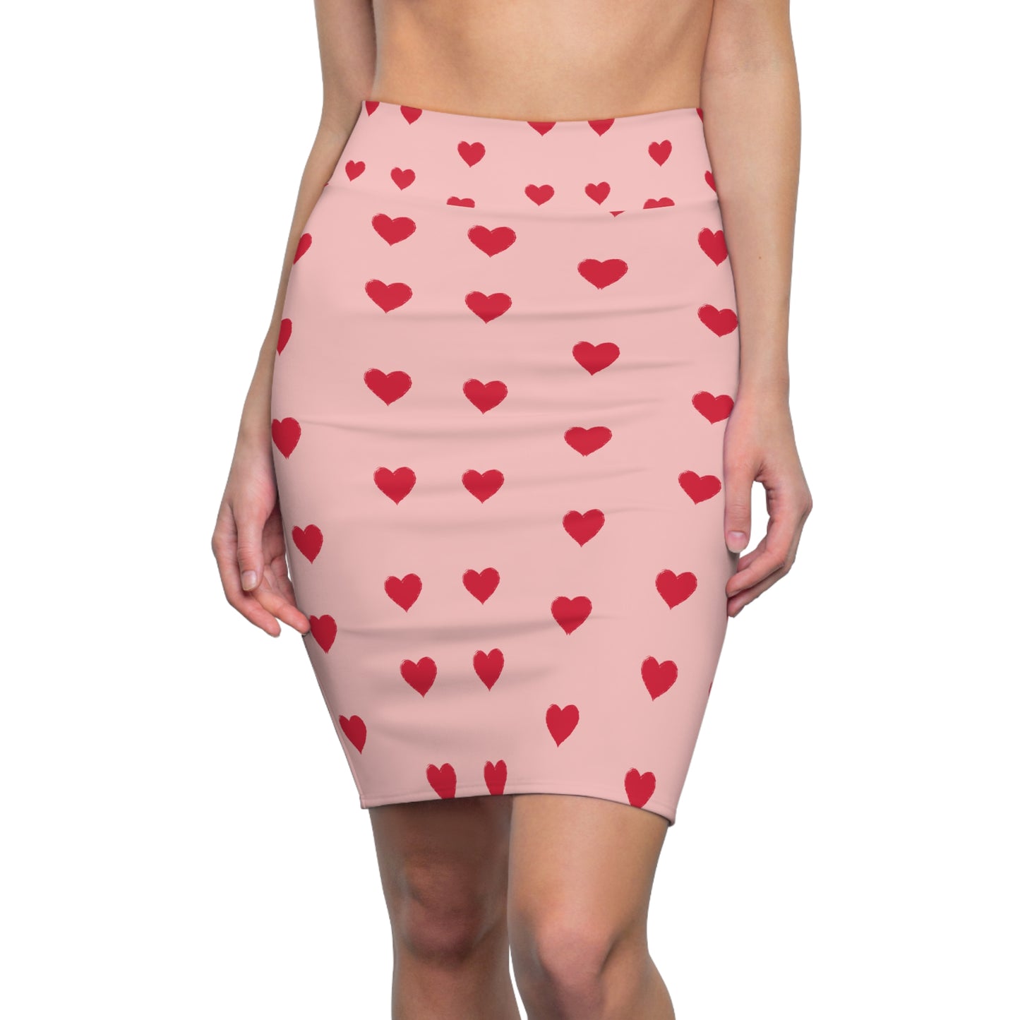 Red Hearts Womans' Skirt - Valentines Day Collective