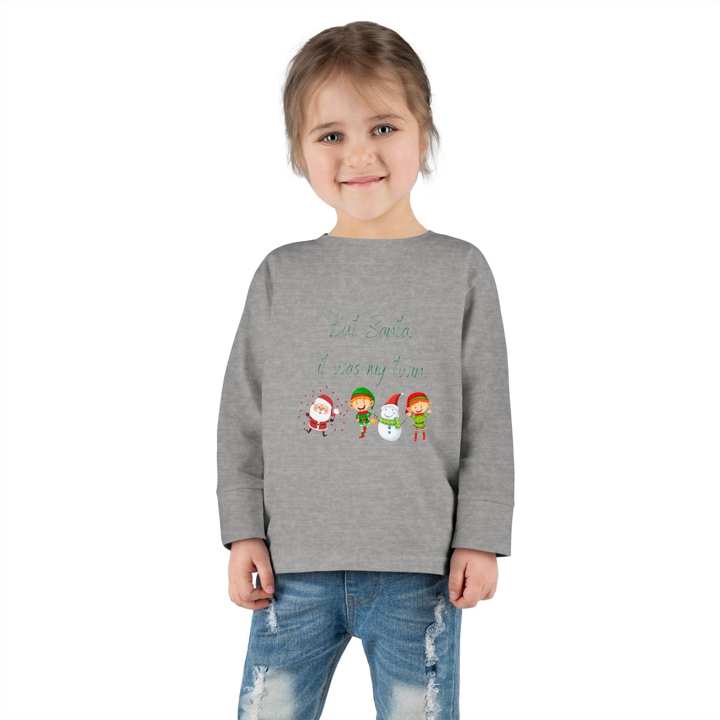 Toddler Long Sleeve Christmas Tee - But Santa It Was My Twin - Kid Collective - Holiday Collective - Christmas Collective