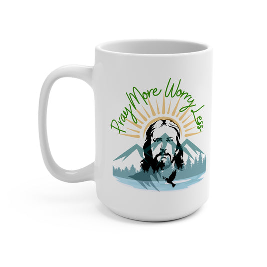 Pray More Worry Less - Ceramic Coffee Mug - Christ Collective - Home Collective