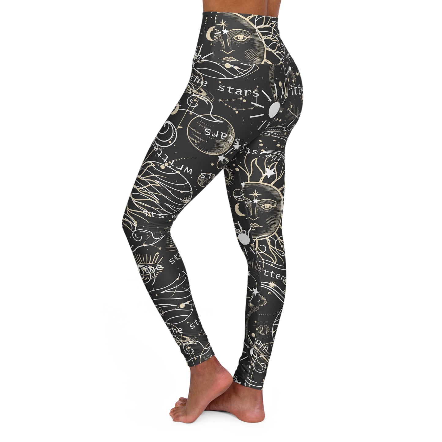 Celestial Moon "It's Written In The Stars" Womens Leggings - Kinetic Collective