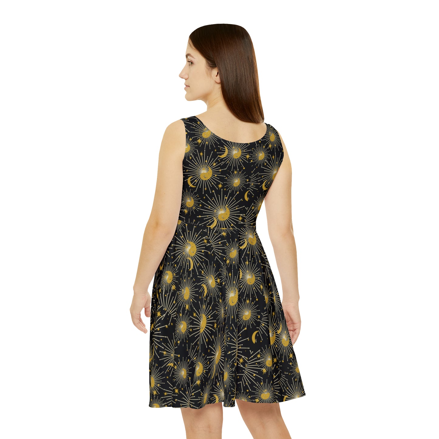 Woman's Ying Yang Stars Moon & Sun Skater Dress - Women's Kinetic Collective