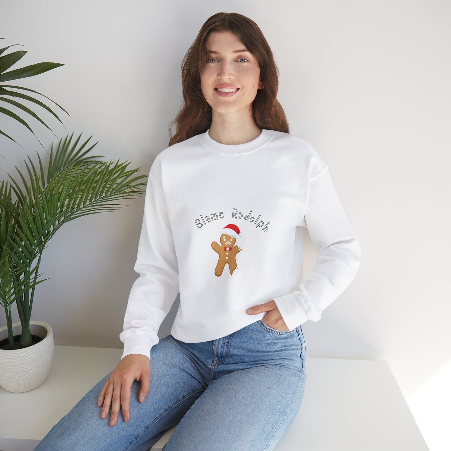 Christmas Sweater - Blame Rodolph - Women's Crewneck Sweatshirt