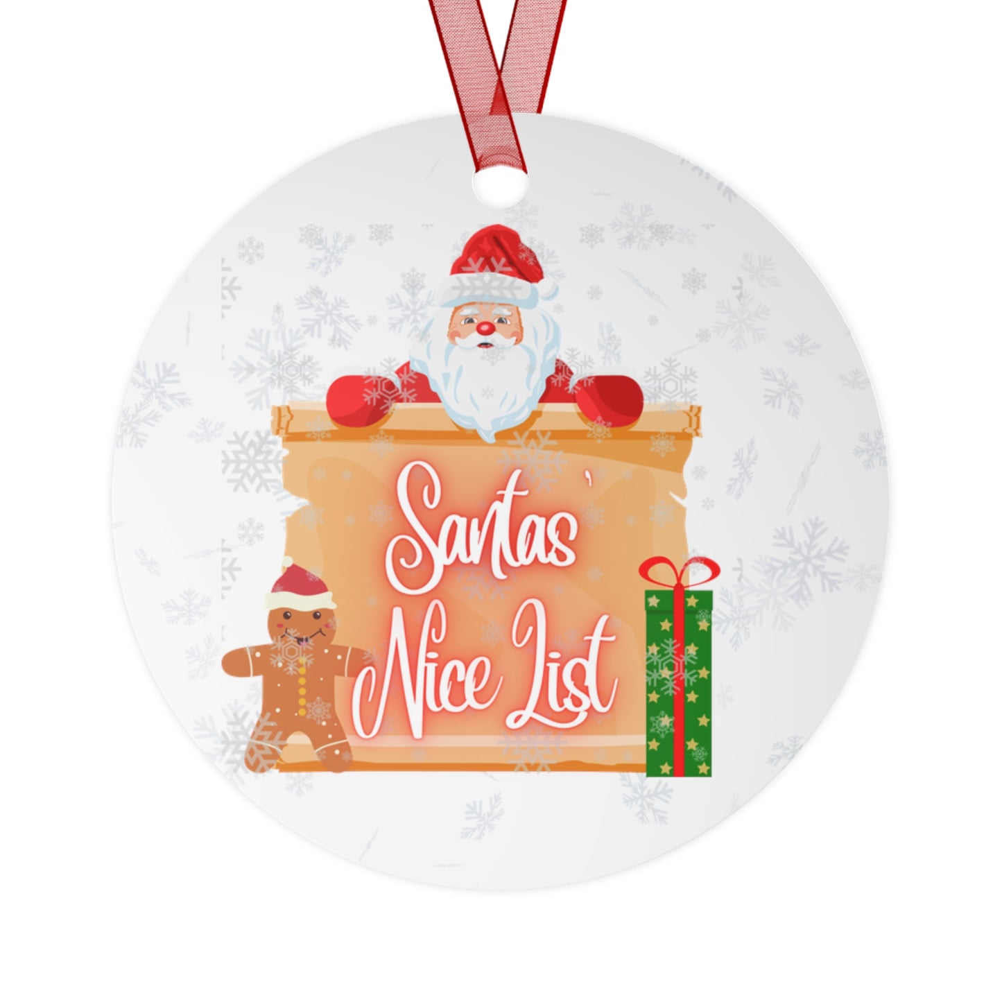 Naughty & Nice - Naughty Or Nice - Christmas Ornaments - Double Sided - Metal Ornaments