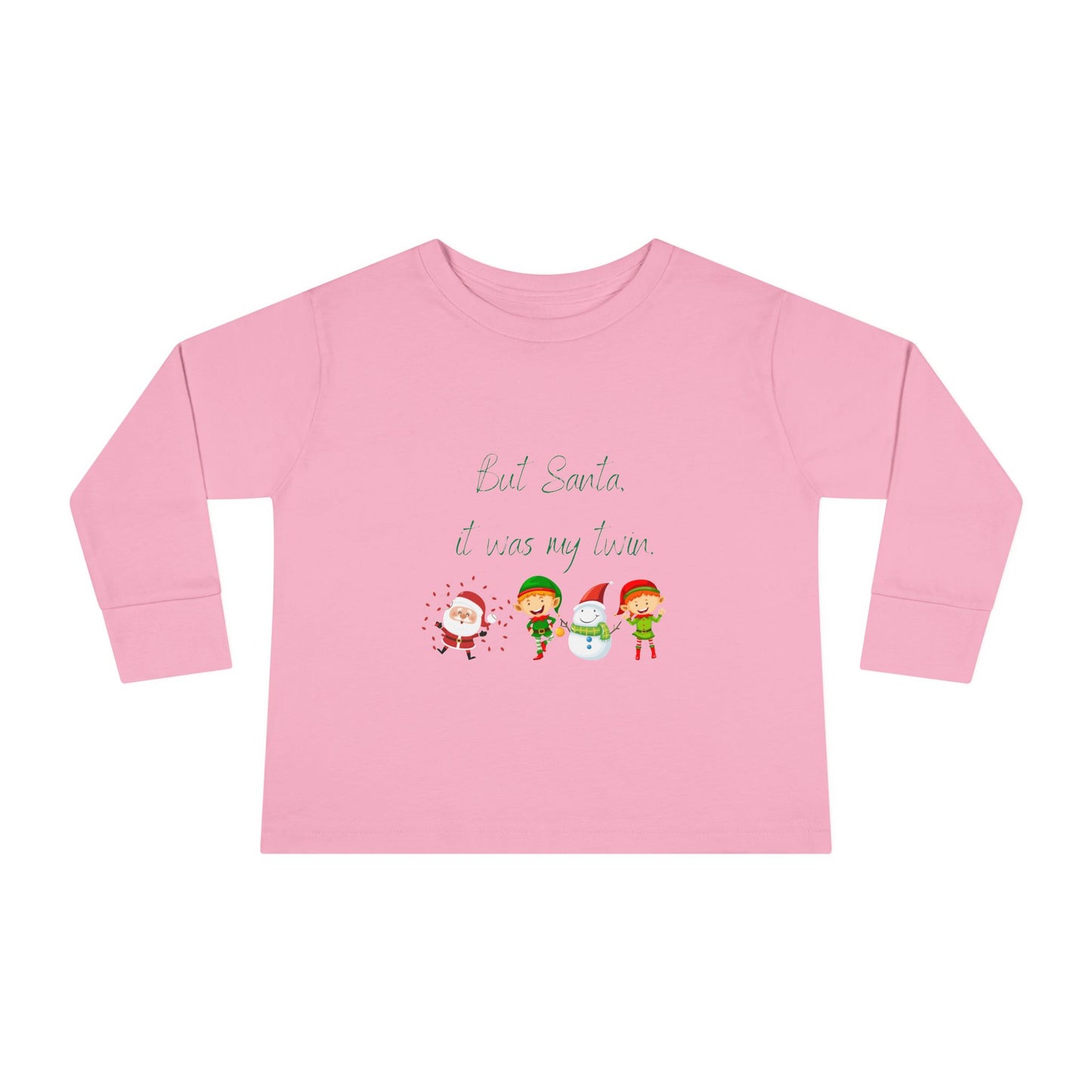 Toddler Long Sleeve Christmas Tee - But Santa It Was My Twin - Kid Collective - Holiday Collective - Christmas Collective