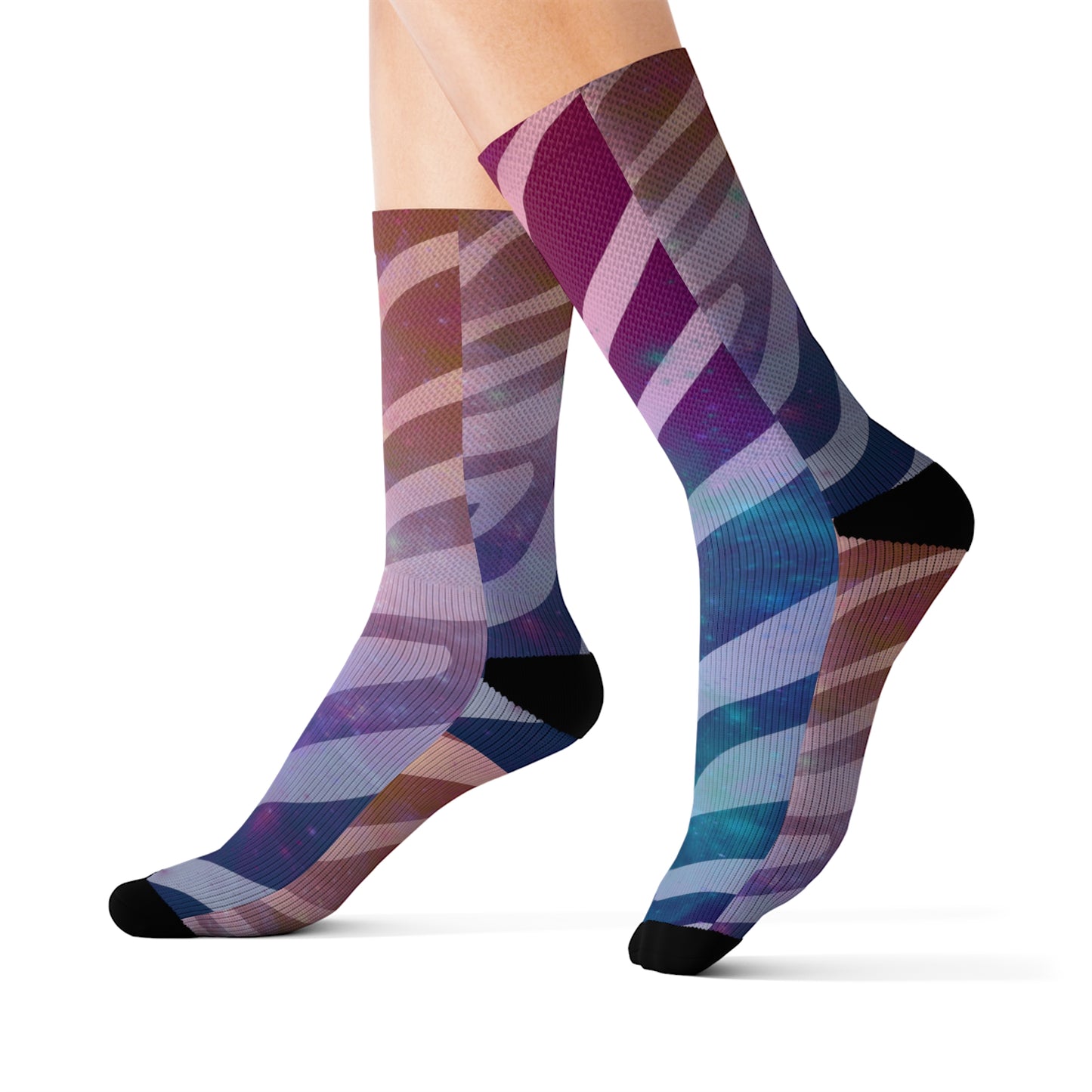 Unisex Zebra Galaxy Socks