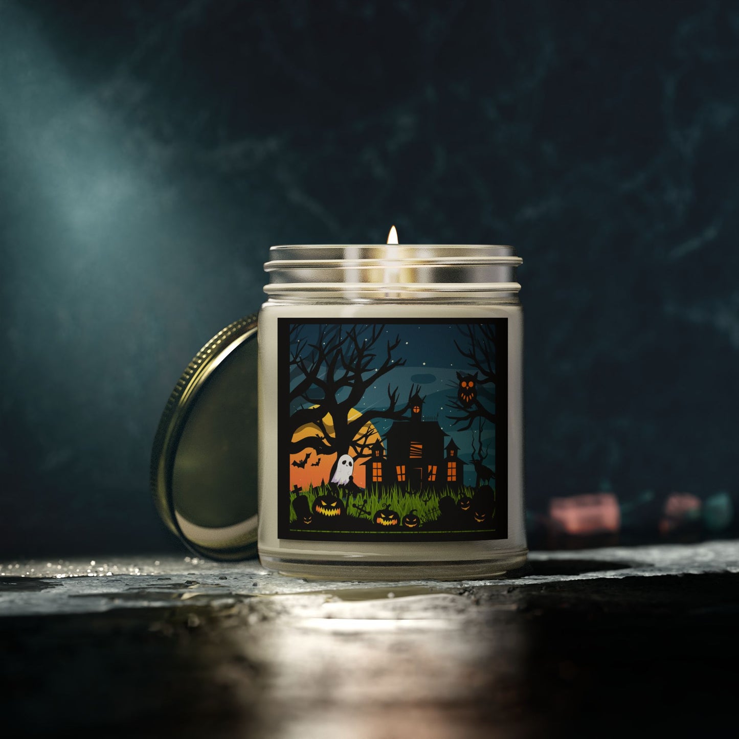 Scented Halloween Candle - Coconut Apricot Wax - Halloween Collective