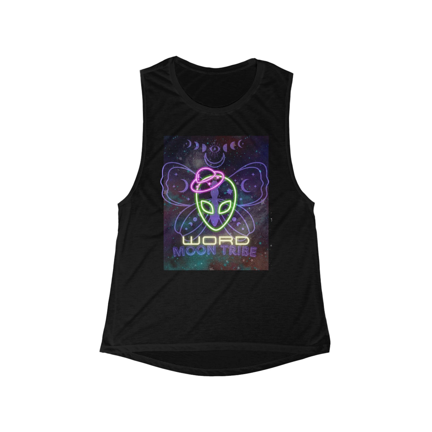 Women's Moon Tribe Alien Butterfly Flowy Muscle Tank