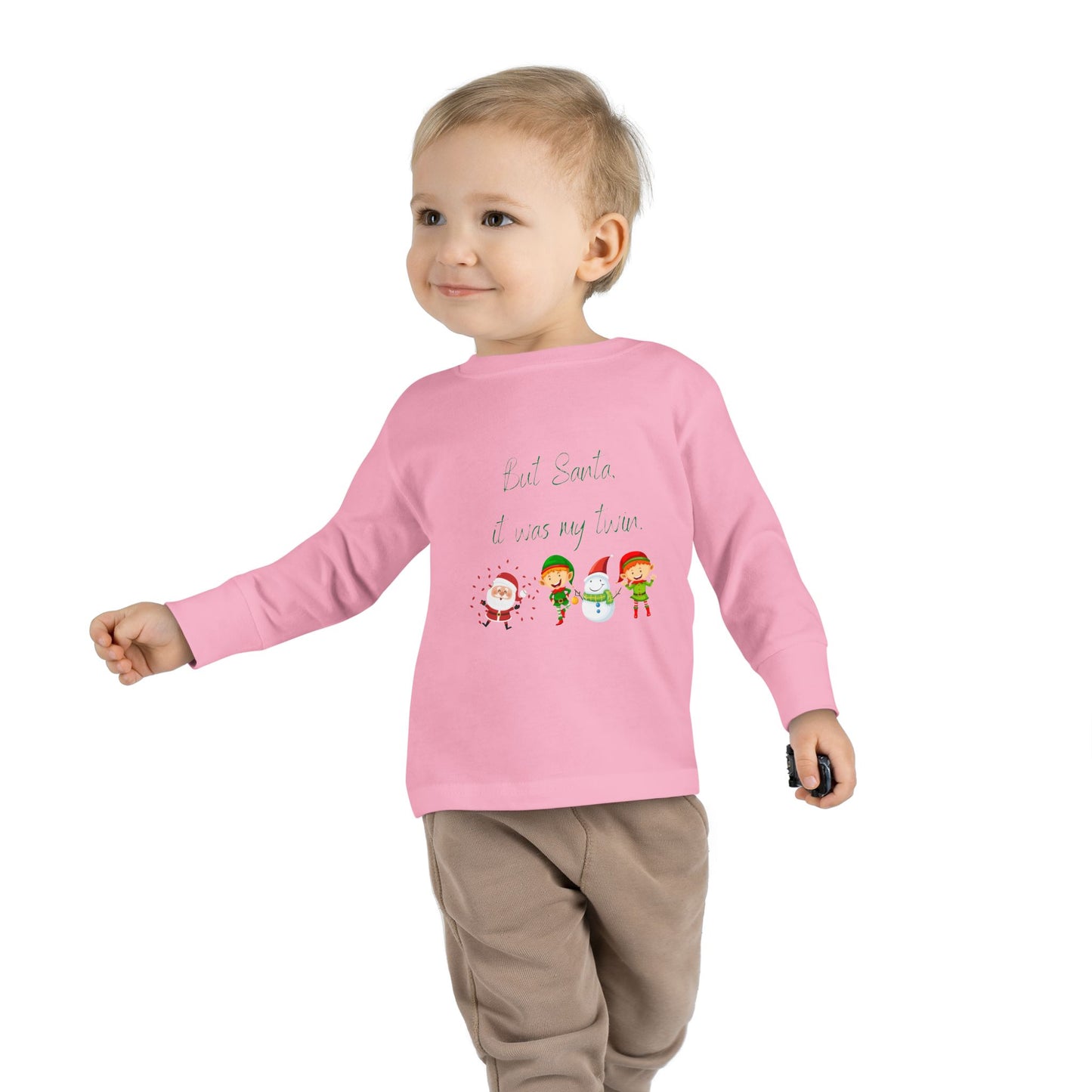 Toddler Long Sleeve Christmas Tee - But Santa It Was My Twin - Kid Collective - Holiday Collective - Christmas Collective