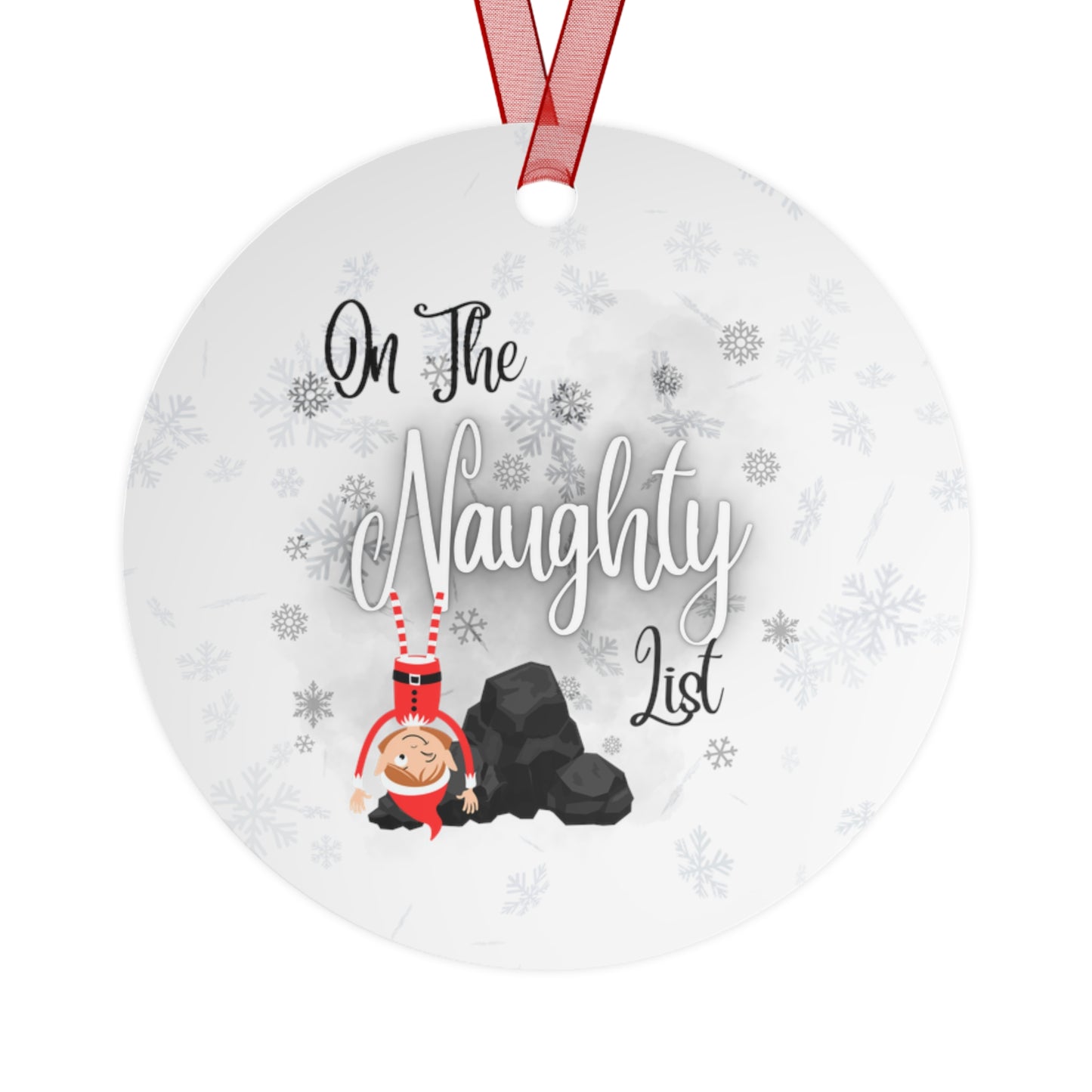 Naughty & Nice - Naughty Or Nice - Christmas Ornaments - Double Sided - Metal Ornaments