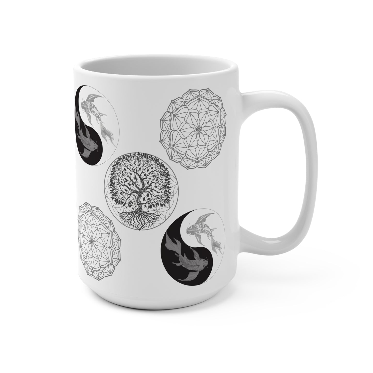 Love Grows Here - Tree Of Life - Flower of life - Artist Mug - Coffee Mug - Gaia Collective