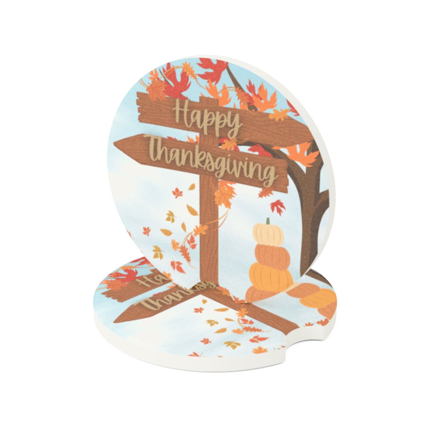 Fall Thanksgiving Soapstone Car Coaster - Home Collective - Fall Collective