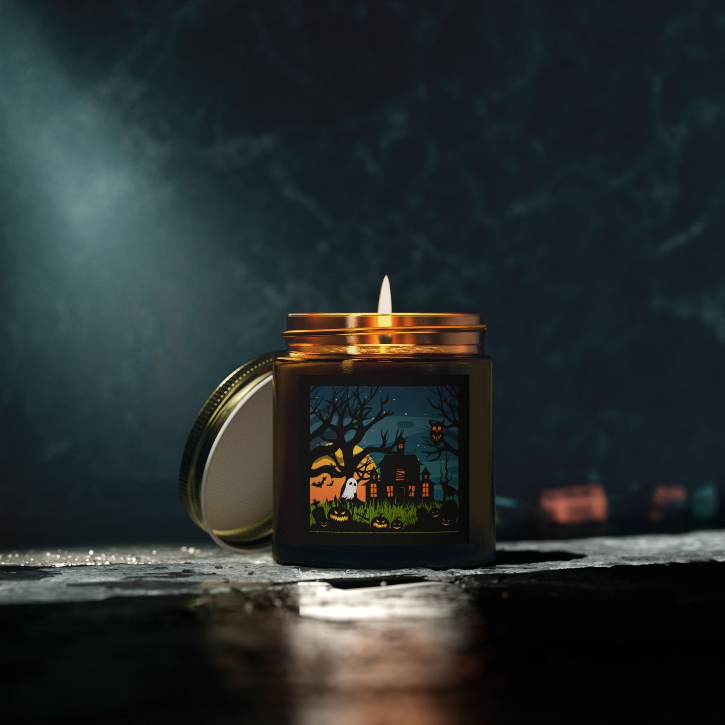 Scented Halloween Candle - Coconut Apricot Wax - Halloween Collective