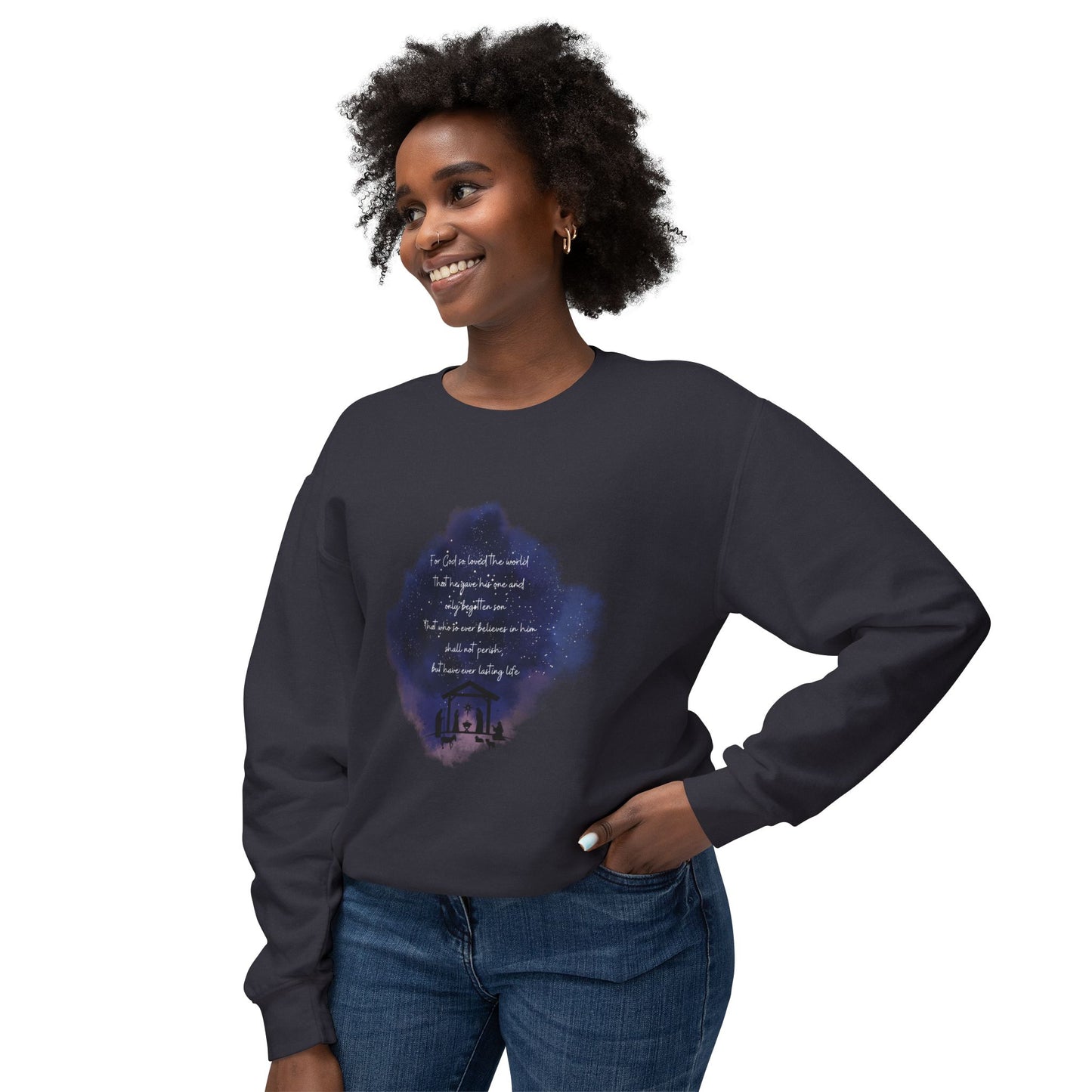 Women's Sweatshirt - Christmas Sweater - John 3:16