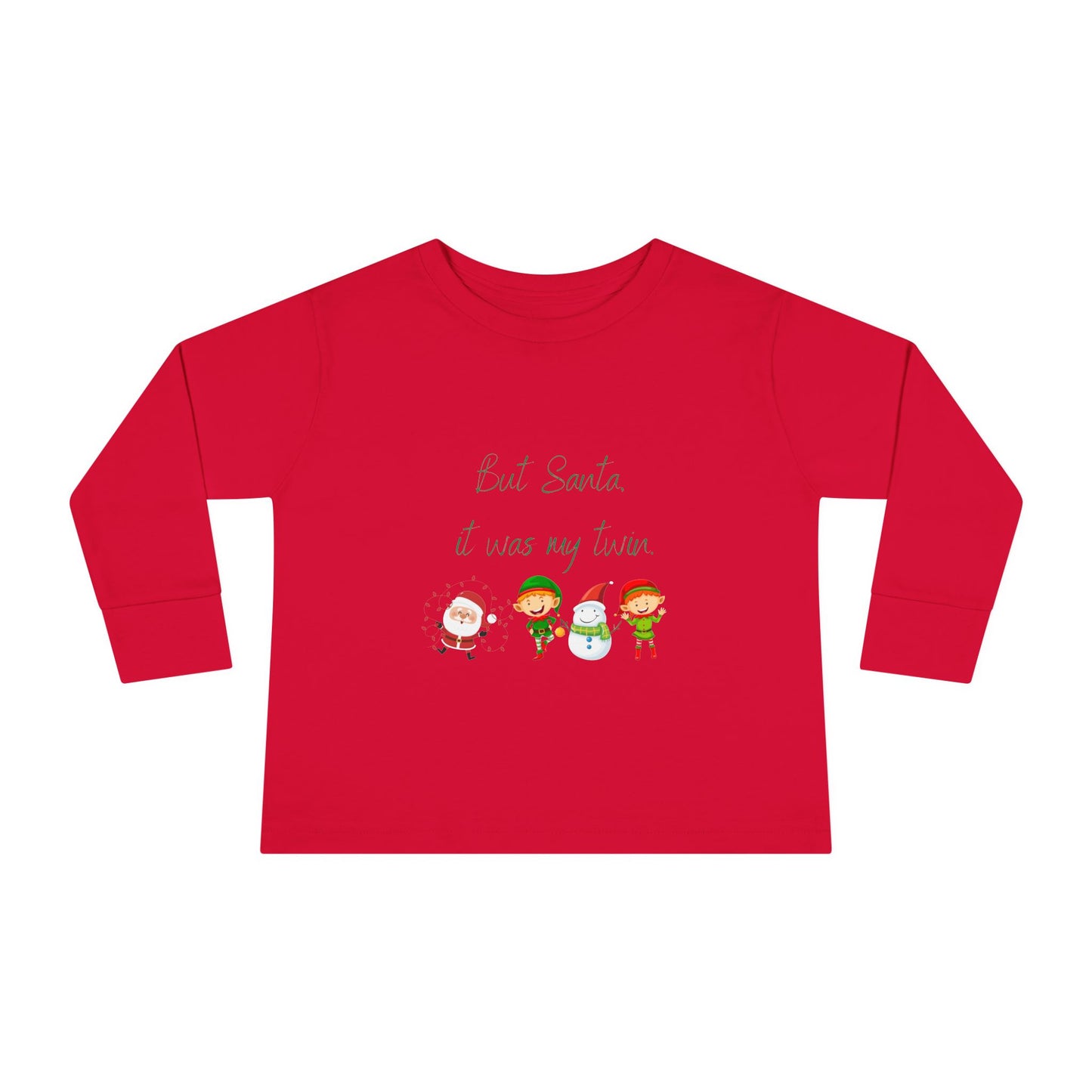 Toddler Long Sleeve Christmas Tee - But Santa It Was My Twin - Kid Collective - Holiday Collective - Christmas Collective