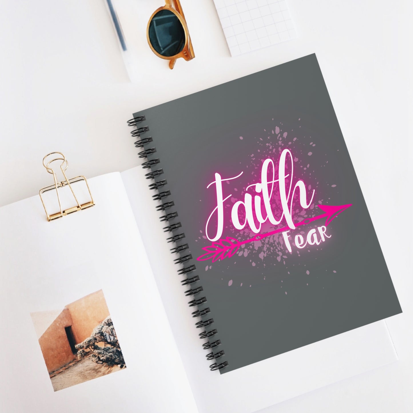 Faith Over Fear - Spiral Notebook - Girls Notebook - Pink Notebook