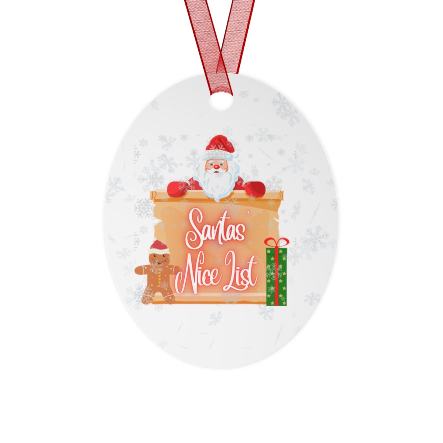 Naughty & Nice - Naughty Or Nice - Christmas Ornaments - Double Sided - Metal Ornaments