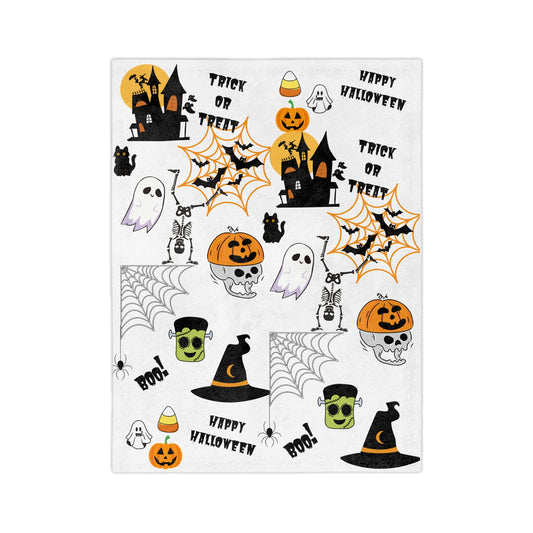 Halloween Velveteen Blanket - Halloween Blanket - Ghosts 'N Stuff - Happy Halloween - Halloween Collective