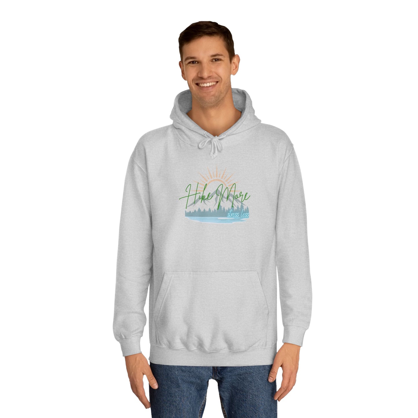 Hike More Stress Less - Slogan Sweatshirt - Women's Hoodie Pullover Sweatshirt - Her Collective