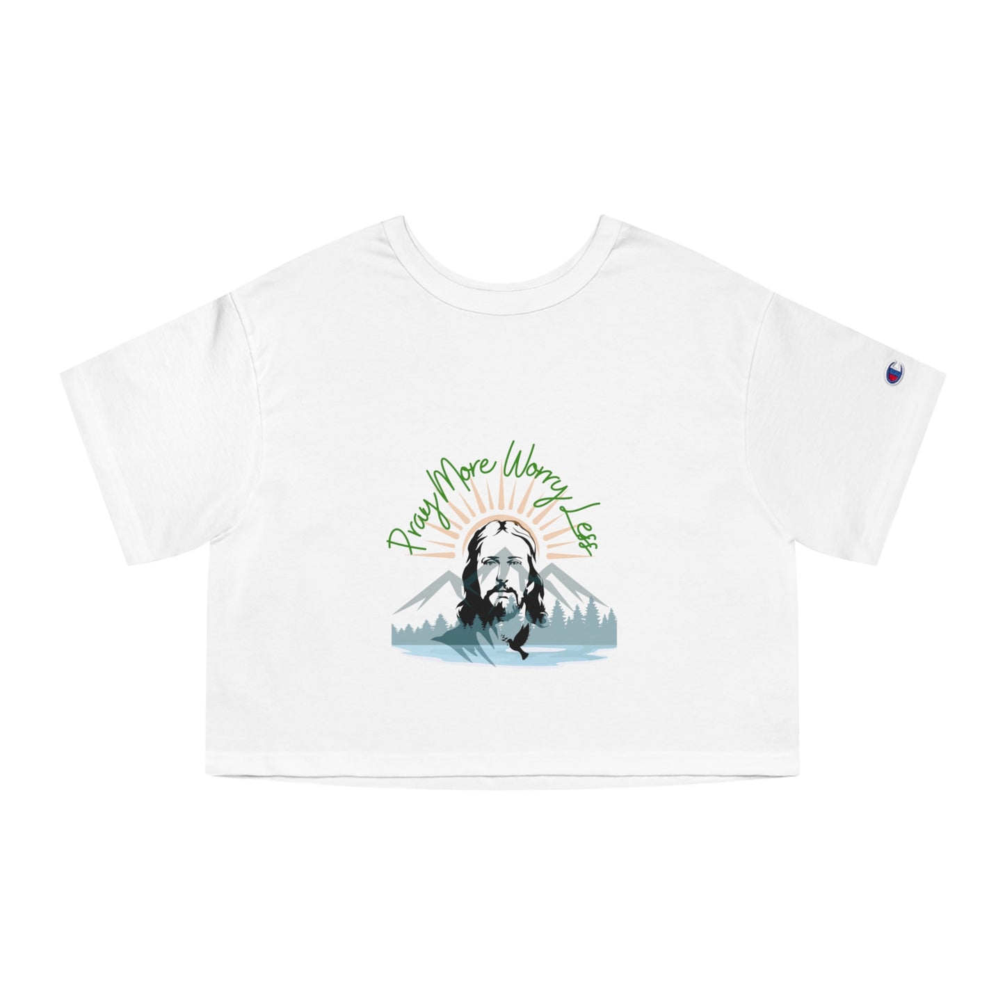 Pray More Worry Less - Champion Women's Heritage Cropped T-Shirt  - Christ Collective - Her Collective