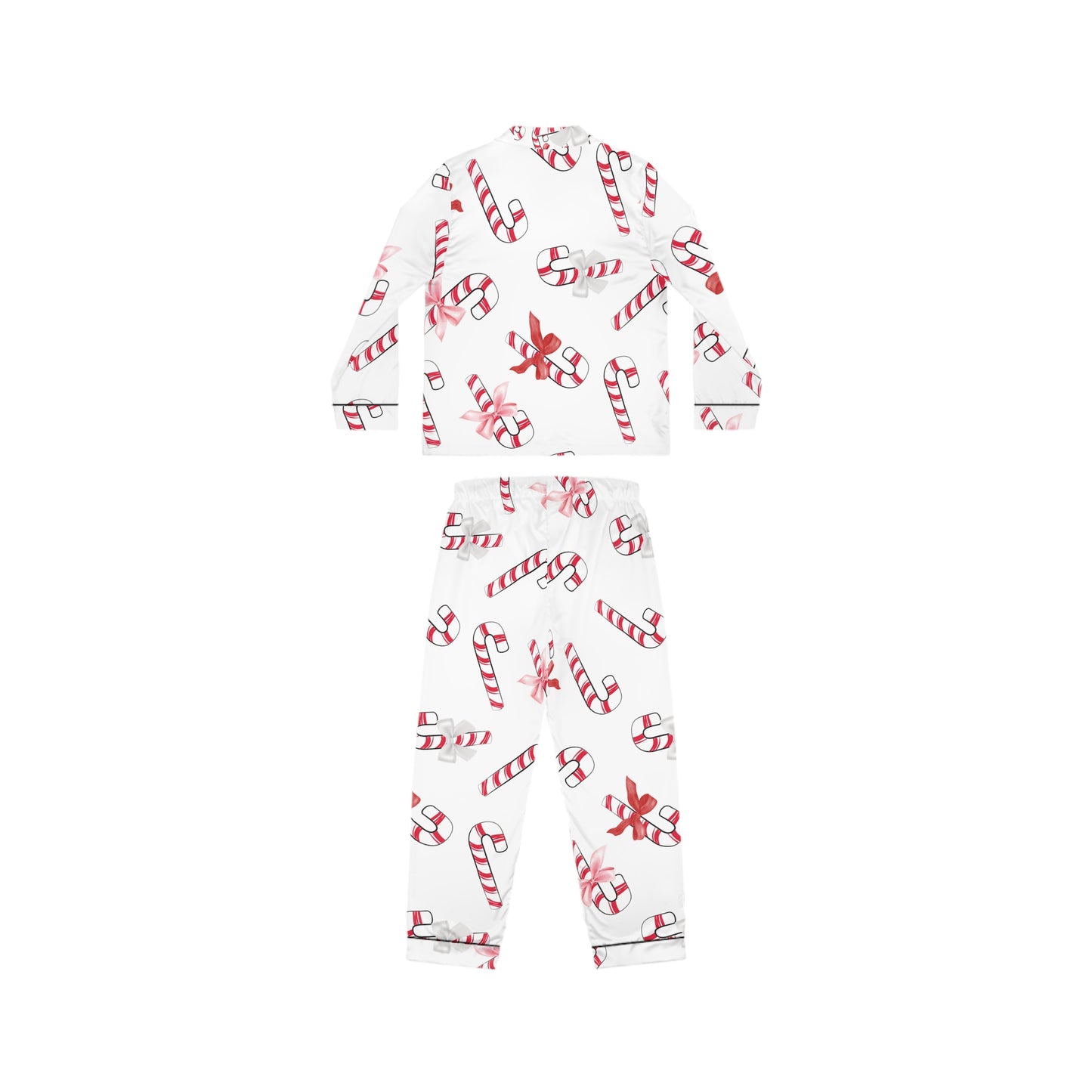 Women's Satin Pajamas - Candy Cane Pajamas - Christmas Pajamas