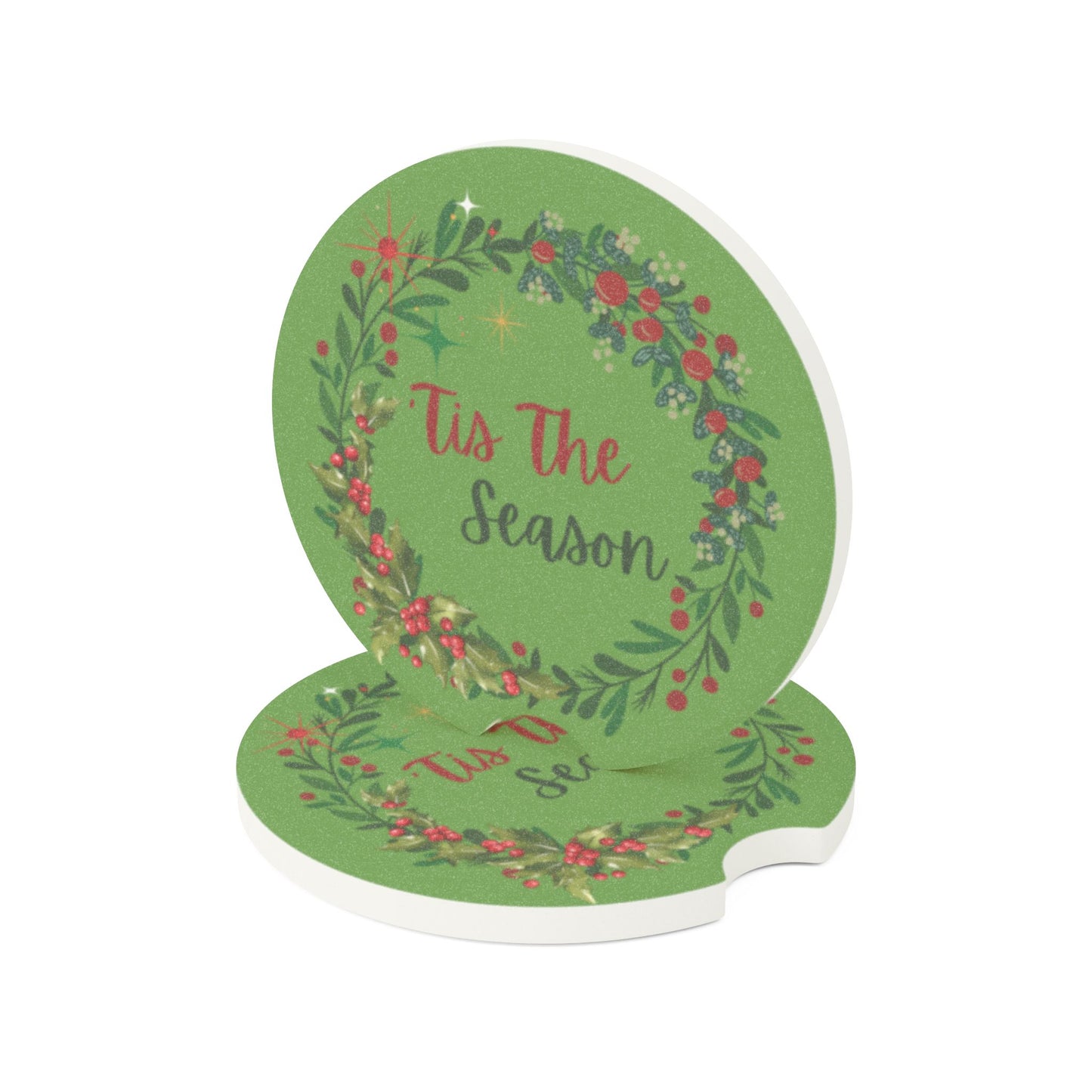 Christmas Soapstone Car Coaster - Tis The Season - Holiday Collective