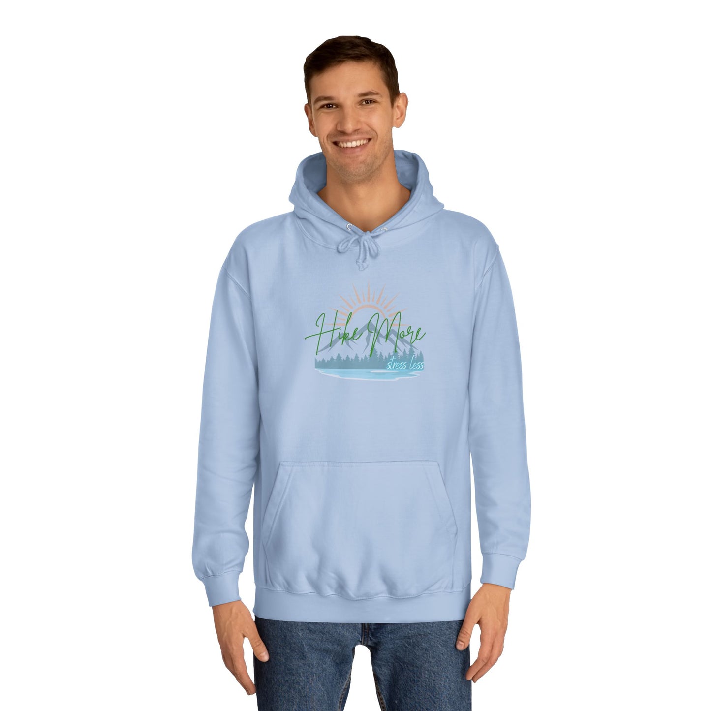 Hike More Stress Less - Slogan Sweatshirt - Women's Hoodie Pullover Sweatshirt - Her Collective