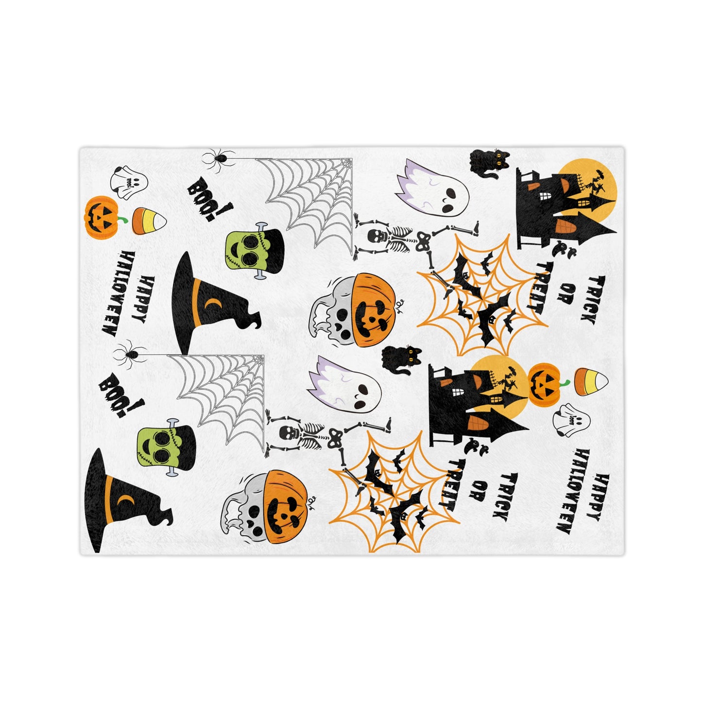 Halloween Velveteen Blanket - Halloween Blanket - Ghosts 'N Stuff - Happy Halloween - Halloween Collective