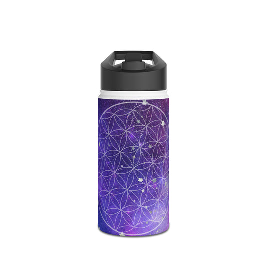 Flower of Life Galaxy Skrews - Stainless Steel Water Bottle, Standard Lid -