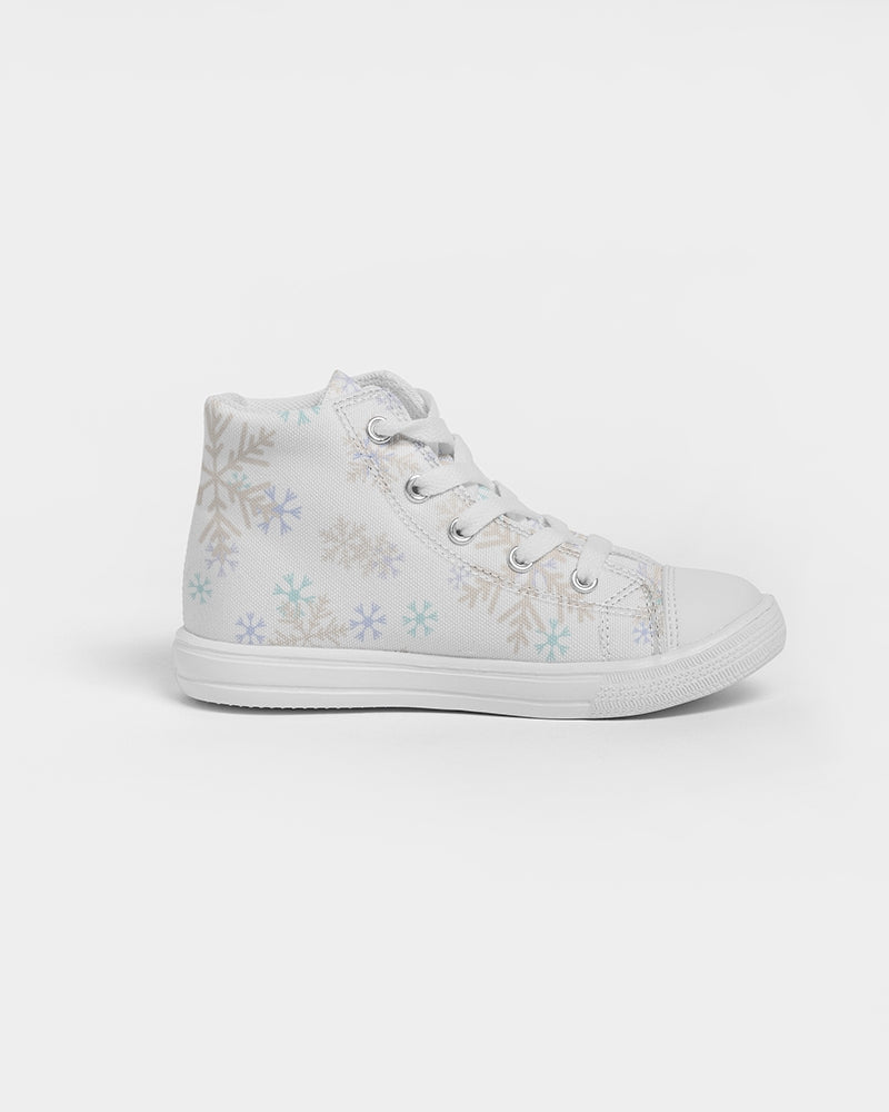 Snowflakes Kids Hightop Canvas Shoe