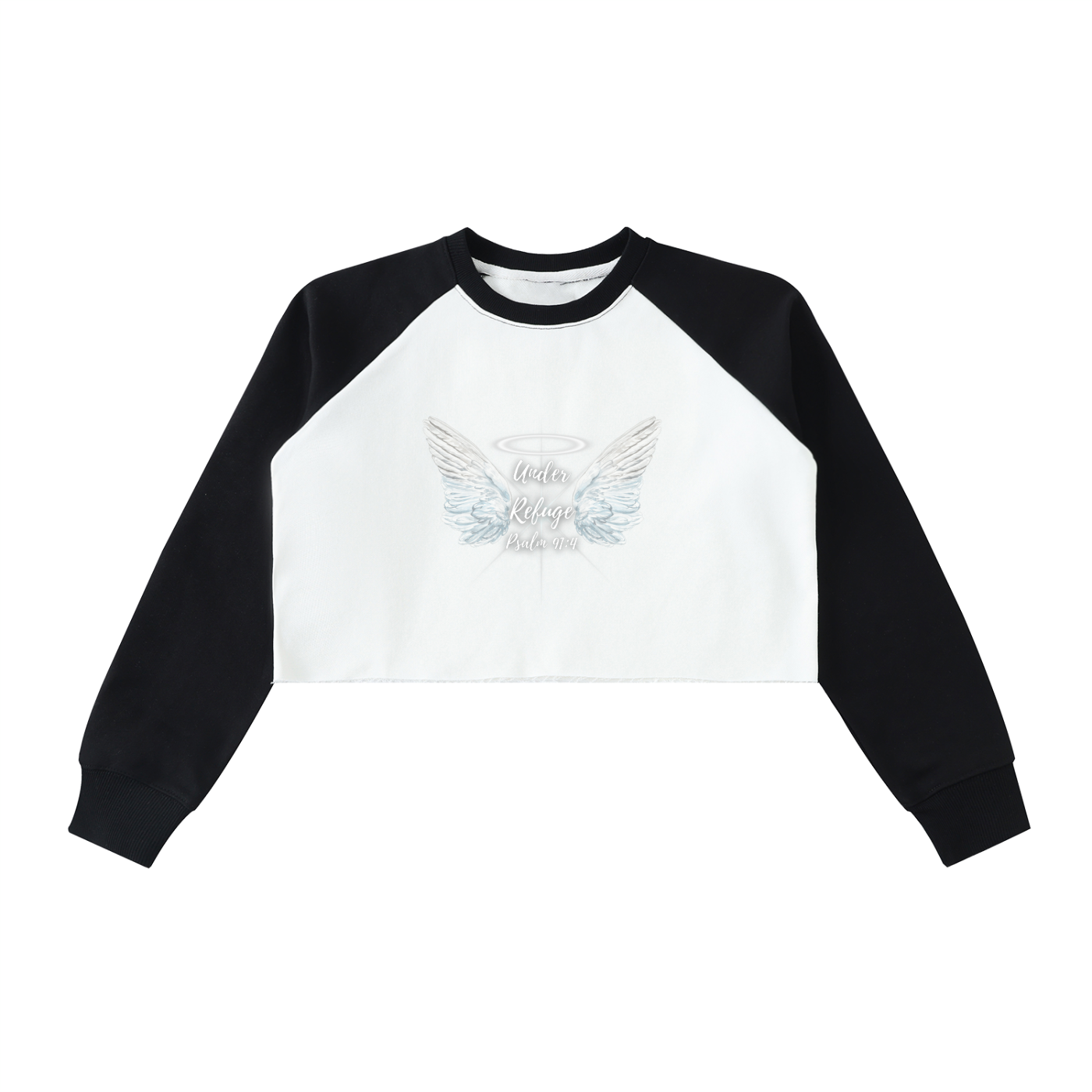 Women's Apparel,Raw-Hem,Cropped Sweatshirt,Daily Casual,Multi-Season,Blended Cotton,Faith Based Apparel,Body-Con,Block Raglan Crop,Basics