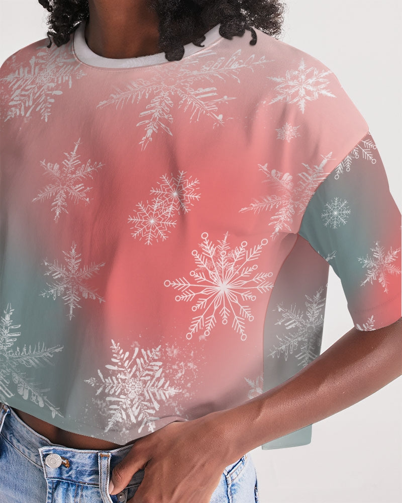 Women's Lounge Cropped Tee - Women's Christmas Tee