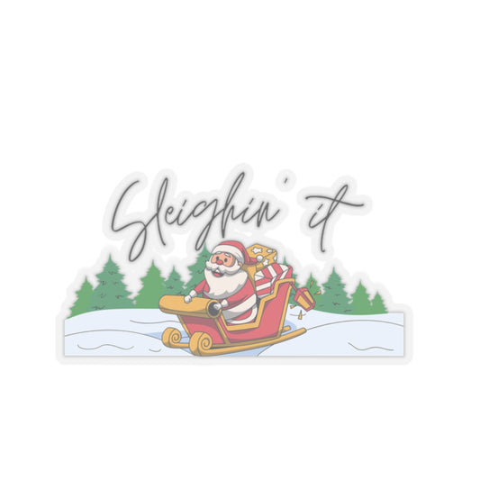 Winter Santa Sleigh Kiss-Cut Stickers