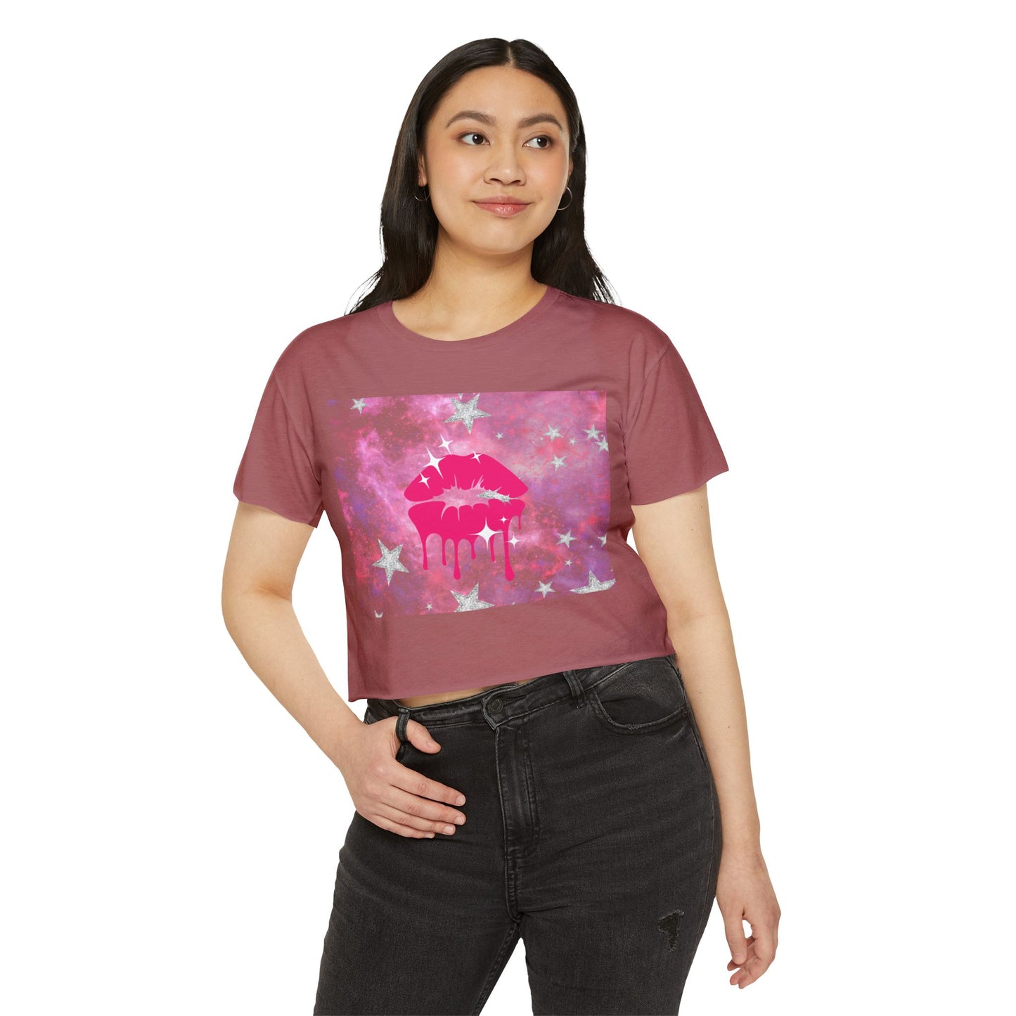 Starkissed Lips Woman's Festival Crop Top