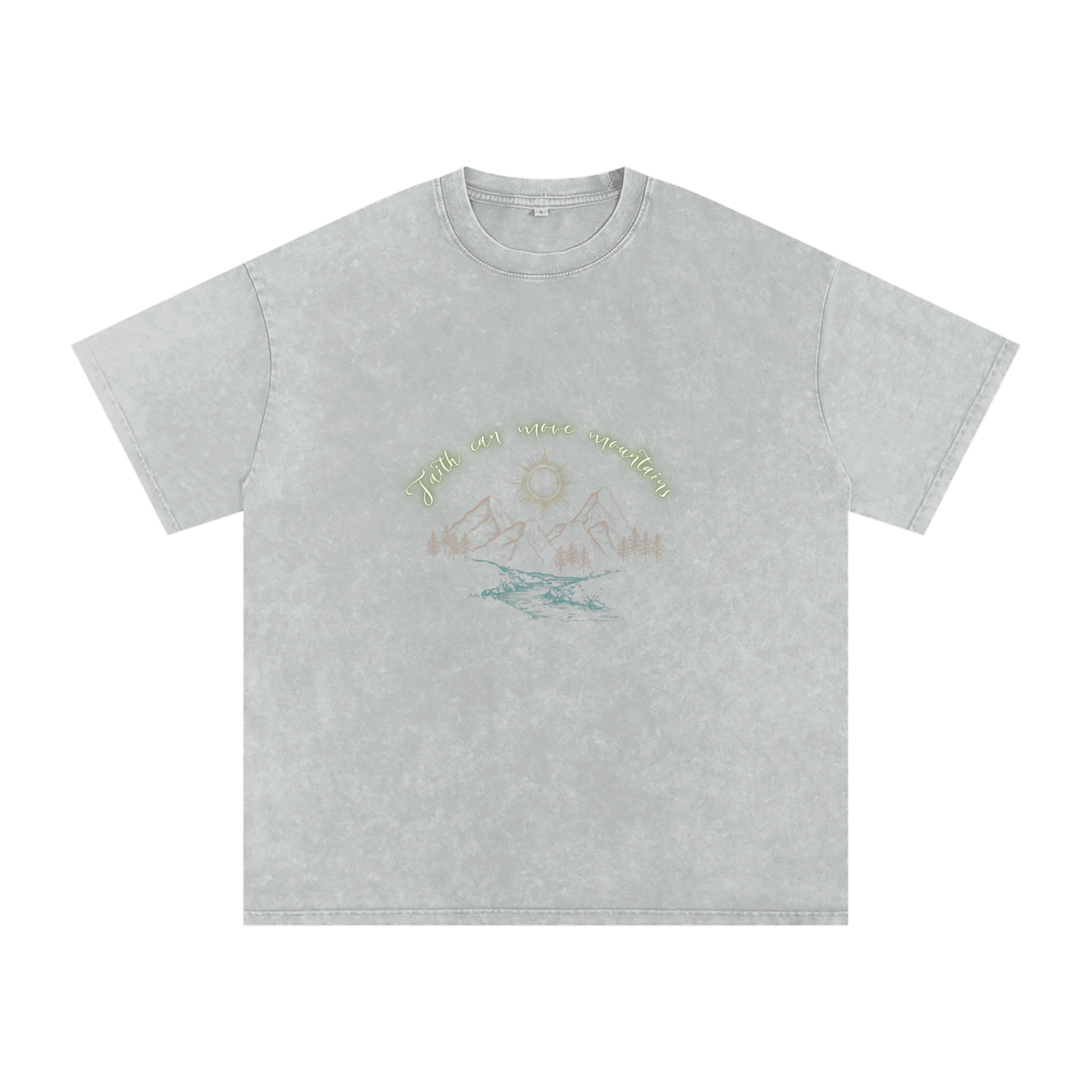 Faith Based Apparel,Unisex,Snow Washed Oversized,Pure Cotton,Cotton T-Shirt,Daily Casual ,Motivational T-Shirt,Loose Fit,Moderate Thickness,Summer