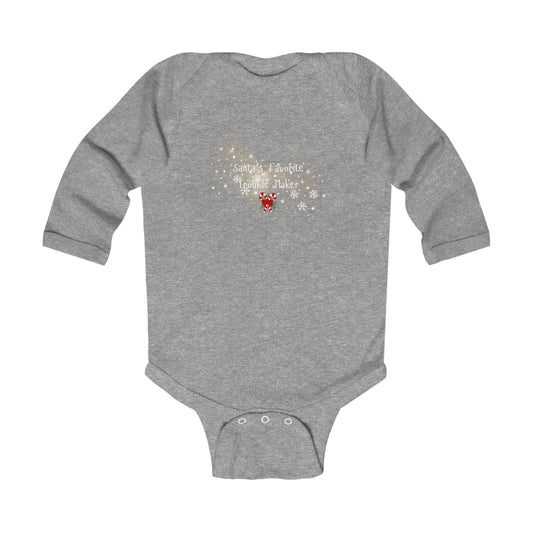 Christmas Infant Body Suit - Long Sleeve Bodysuit - Santa's Favorite Little Troublemaker - Christmas Collective