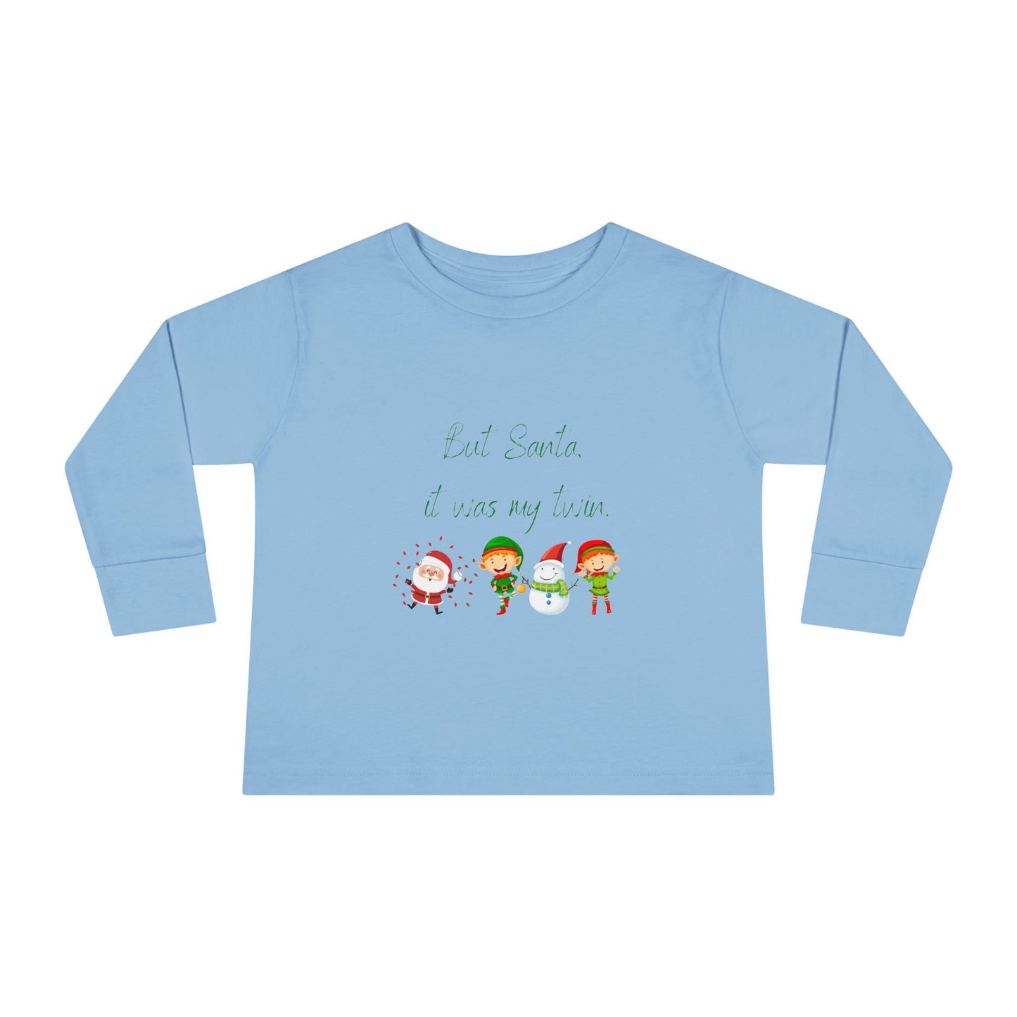 Toddler Long Sleeve Christmas Tee - But Santa It Was My Twin - Kid Collective - Holiday Collective - Christmas Collective