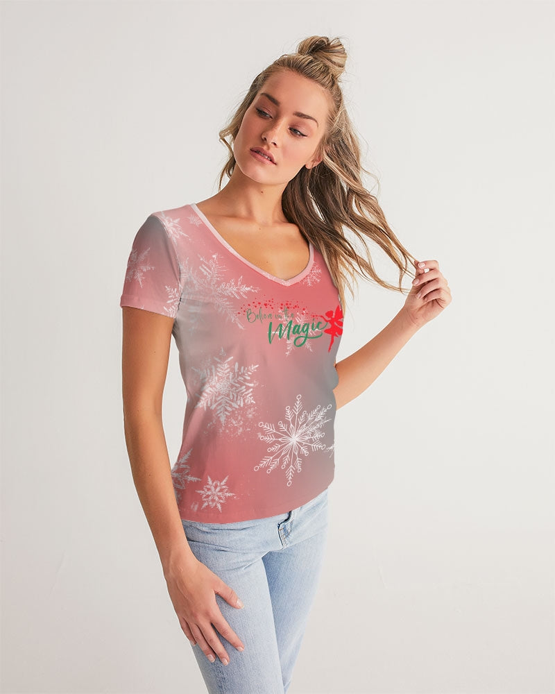 Women's Christmas V-Neck Tee