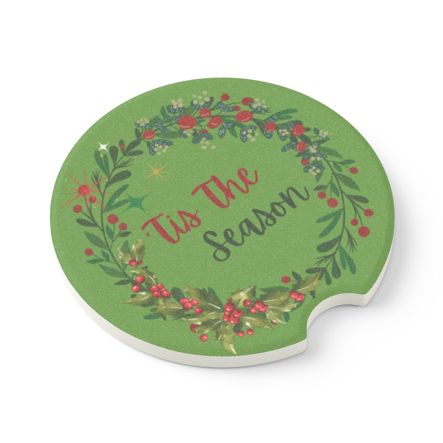 Christmas Soapstone Car Coaster - Tis The Season - Holiday Collective